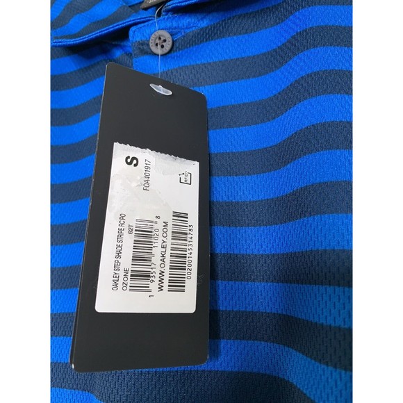 Oakley Mens Step Shade Stripe Performance Polo Ozone Size Small NWT - Picture 10 of 12